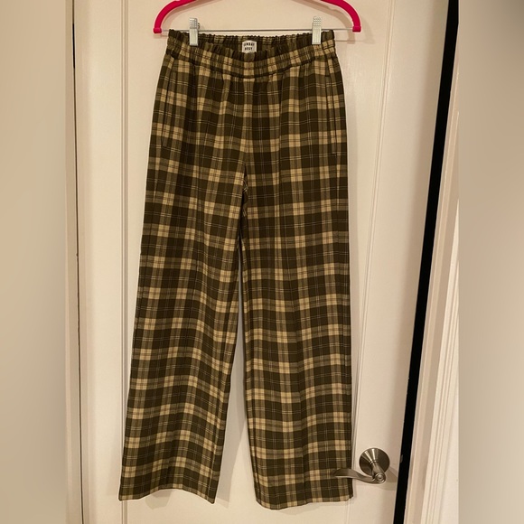 Sunday Best Pants - Sunday best Aritzia brown plaid trouser pants Small